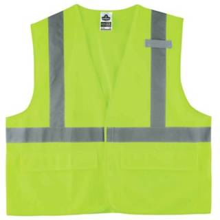 Ergodyne Glowear 8225HL ANSI H?j synlighed Lime Solid Reflekterende sikkerhed Vest Hook & Loop Lukning 4xl/5xl