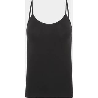 Sort tætsiddende og flatterende bambus top til dame fra Boody, XL