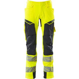 MASCOT ACCELERATE SAFE arbejdsbukser med knælommer, hi-vis gul/mørk marine - 90C60