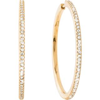 OLE LYNGGAARD COPENHAGEN Love Band creol øreringe stor 18 kt rødguld 82 hvide brill. Ø: 26 mm