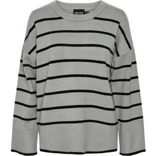 PIECES dame strik PCMATHILDE - Medium Grey Melange BLACK - L