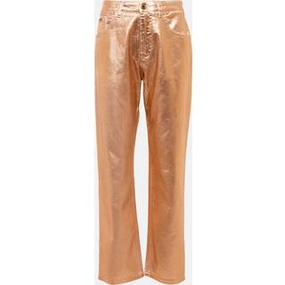 Tom Ford Metallic mid-rise boyfriend jeans - pink - 29