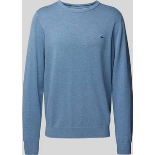 Fynch-Hatton Herren Pullover blau unifarben