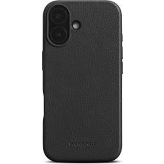WOOLNUT iPhone 16 Ægte Læder Cover - MagSafe Kompatibel - Sort