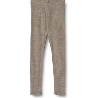 Wheat Agi Leggings I Uld Og Silke Khaki Melange  Khaki Melange 104 cm Wool Brun  104 cm  unisex