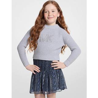 MK Embellished Logo Cotton Blend Jumper - Grey - Michael Kors - 12Y