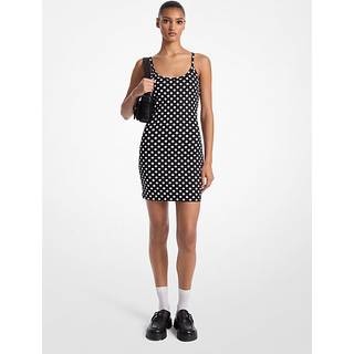 MK Dot Stretch Nylon Tank Dress - Black - Michael Kors - XS