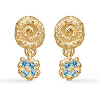 Studio Z - Cluster forgyldt sølv ørestikker med blå sten - 7217842