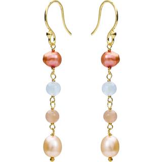 Susanne Friis Bjørner Øreringe - SFB - Ørebøjler i guldbelagtsølv med farverige sten og perler - 5704-2-604