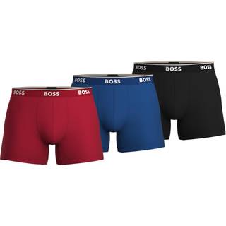 BOSS 3-pak Cotton Stretch Boxer Brief Long - Black/Blue - Large * Kampagne *