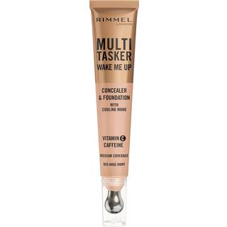 Rimmel Multi-Tasker Wake Me Up Foundation og concealer med lysende effekt Skygge 25 Rose Ivory 20 ml - 20 ml