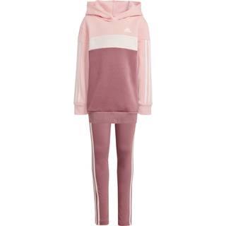 Tiberio 3-Stripes Colorblock Fleece Tights Kids sæt - Semi Pink Spark / Preloved Crimson / Sandy Pink - 128