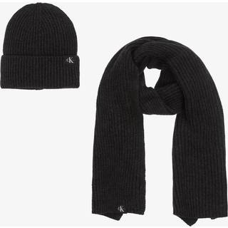 Kids' Scarf & Beanie Set - Black - S-M