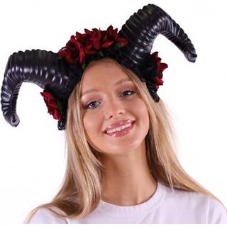 Aries Cosplay Hörner mit Roten Rosen