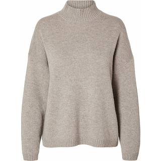 Cille Cashmere Blend Striktrøje, Irish Cream, L