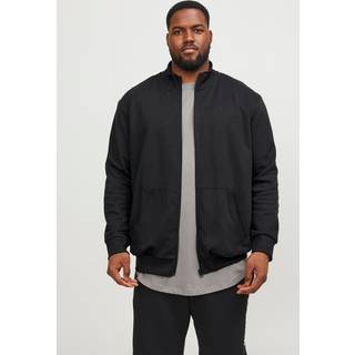 Plus Size Ensfarvet Sweatshirt Med Lynlås