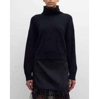 Brunello Cucinelli Wool, cashmere and silk turtleneck sweater - black - S