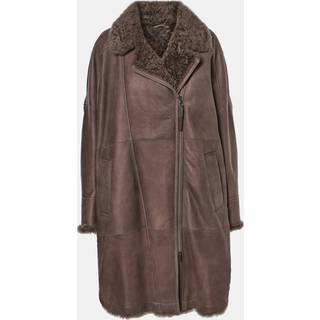 Brunello Cucinelli Shearling-lined leather coat - brown - XS