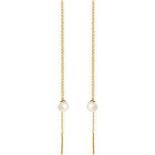 Susanne Friis Bjørner Øreringe - SFB - Forgyldt sølv ørekæde med perle - 5334-2