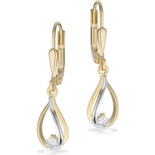 Scrouples - 8 karat guld øreringe i dobbelt dråbe design - 124364