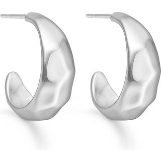 Studio Z - Creoler i sølv med hamret mønster stor - 7110356