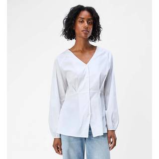 OBJECT - Hvid - Objtutta Sculpture Fit Ls Shirt E D - EU 40