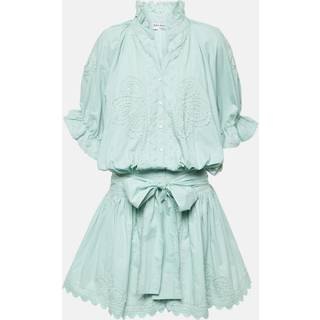 Juliet Dunn Embroidered cotton poplin shirt dress - green - L