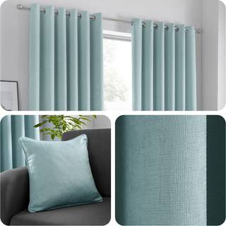 Fusion Fusion Blue Strata Dimout Room Darkening Eyelet Curtains
