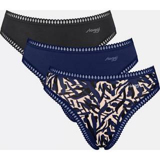 Sloggi 3-pak GO Crush High Leg Briefs - Black/Blue - Large * Kampagne *