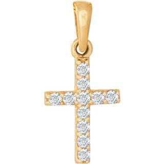 Siersbøl 8kt. guldvedhæng kors med cubic zirkonia
