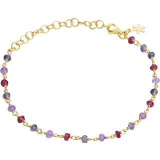 Susanne Friis Bjørner Armbånd - SFB - Forgyldt sølv armbånd med lilla sten - 1433-2-593