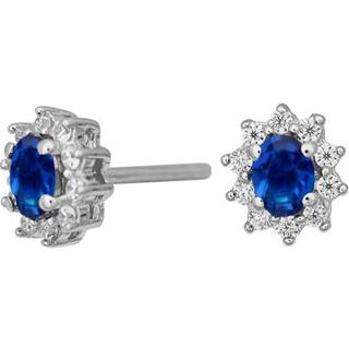 Nordahl - Sølv ørestikker med syntetisk safir og zirkonia - 30160200916