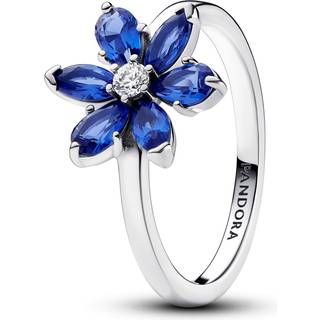 Pandora - Hebarium sølv ring med blå sten - 193000c01