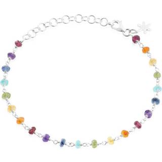 Susanne Friis Bjørner Armbånd - SFB - Sølv armbånd med farvede sten i regnbue farver - 1433-1-556