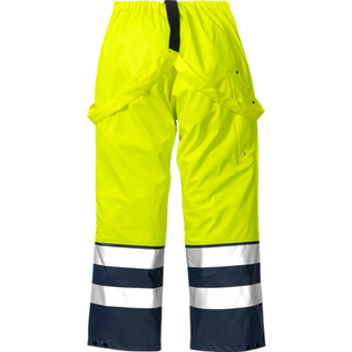 Fristads 111376 Hi Vis regnbukser kl.2 2625 RS / Arbejdsbukser Hi-Vis gul/Marine 4XL