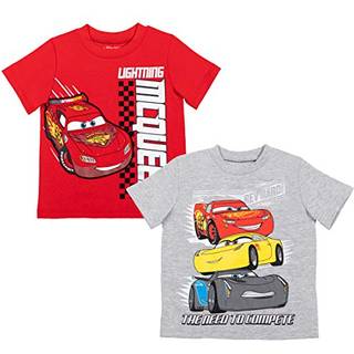 Disney Pixar Cars Lightning McQueen Big Boys 2 Pack T-shirts Gr?/R?d 10-12