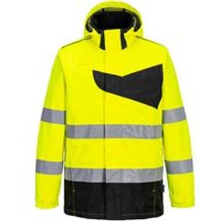 PW2 hi-vis regnjakke - Gul/Sort (Størrelse: L)