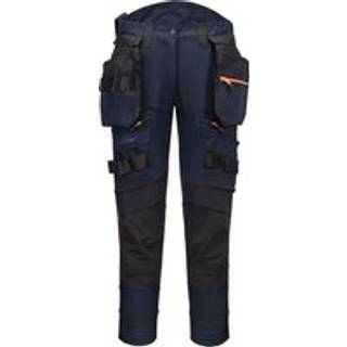 DX4 hi-vis bukser med aftagelige hængelommer - Mørk marine (Størrelse: 32)