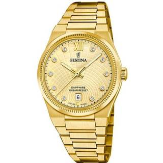 Festina Swiss Made Rivé dameur i guldfarvet med guldfarvet urskive