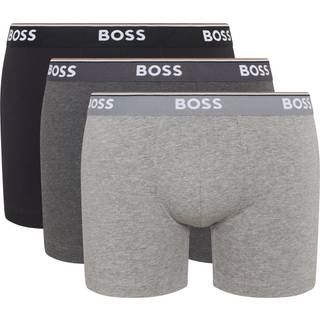 BOSS 3pak underbukser/boksershorts med signaturstribe i sort, mørkegrå og lysegrå til herre.