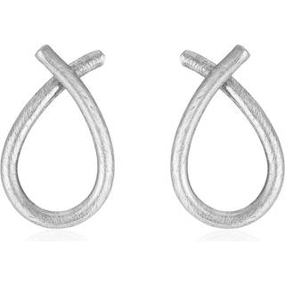 Susanne Friis Bjørner Øreringe - SFB - Ørehoop lille i matteret sølv til vedhæng - 5359-1