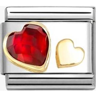 Nomination Red CZ and Gold Hearts Charm