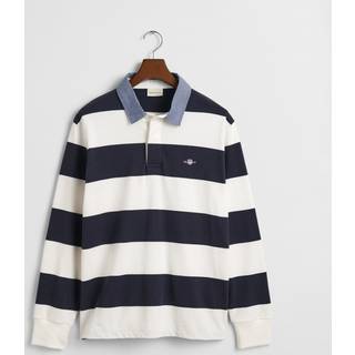 GANT Herre Stribet Heavy Rugger med krave i chambray (S)