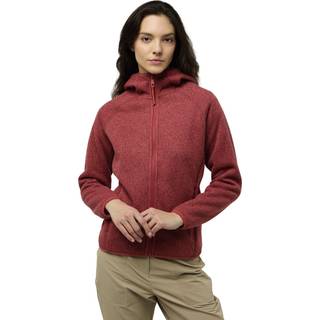 Jack Wolfskin Women's Kaminfeuer Hooded Jacket Fleecejakke Damer størrelse XS farve rød