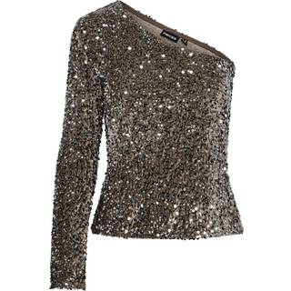 PIECES dame top PCKAM - Morel Silver sequins - M