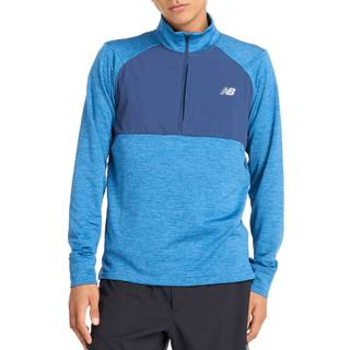 New Balance Men's Athletics Heat Grid 1/2 Zip Heather Blue, S