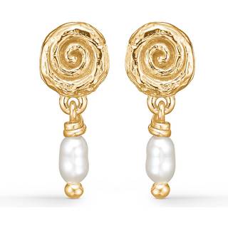 Studio Z - Twine øreringe i forgyldt sølv med perler - 7213853