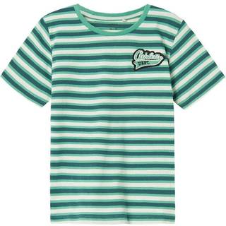 Name It Green Spruce Stribet T-shirt - Str. 11-12y 146/152cm