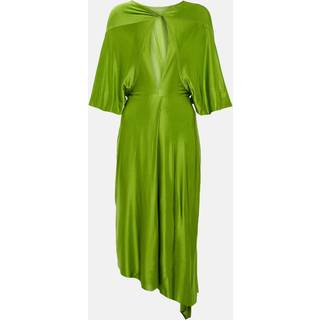 Victoria Beckham Cape sleeve cutout midi dress - green - XS