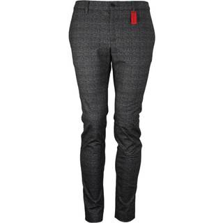 Alberto Herren Hosen grau kariert Slim Fit